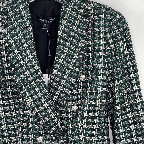 Rachel Zoe Contemporary Fit Tartan Plaid Tweed Jacket - Picture 4 of 15